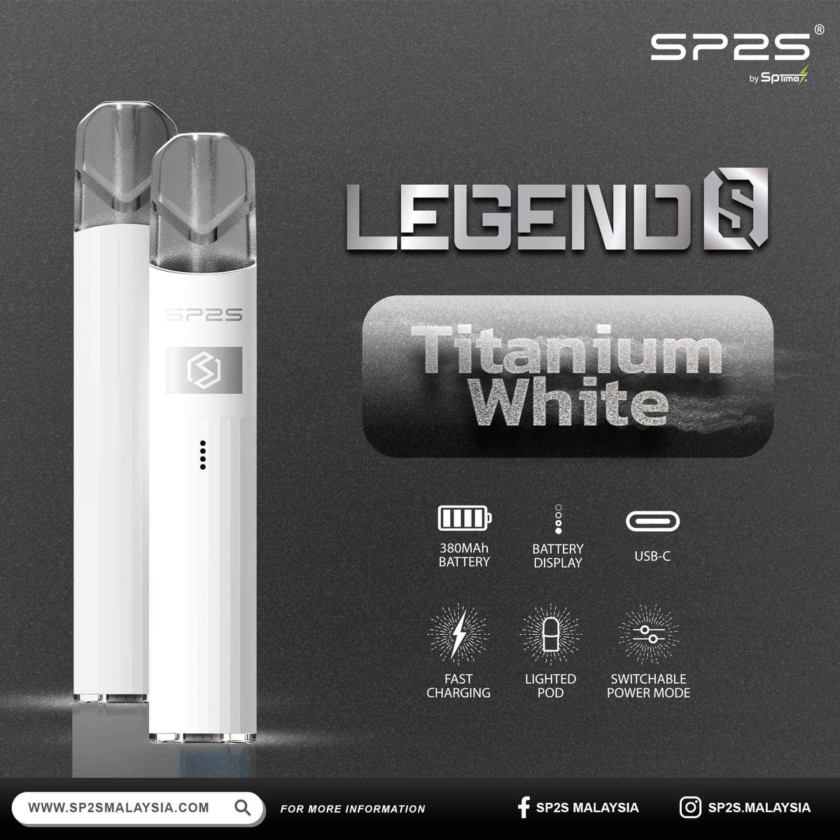 SP2S新款傳奇主機 一代通用  電鍍鈦色電子菸桿