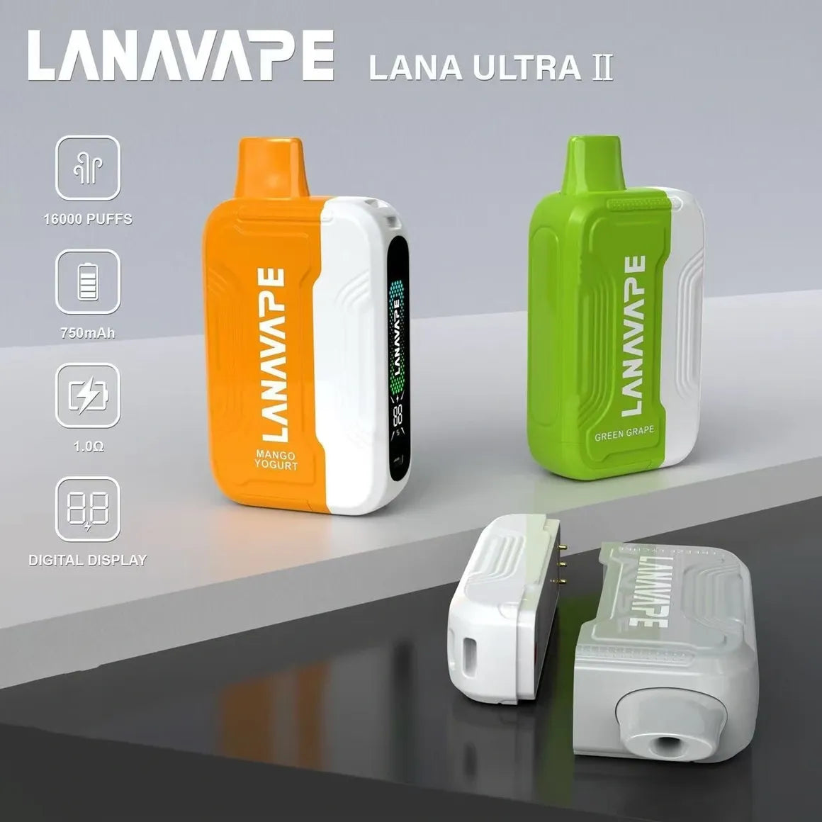 【買2送主機】LANA 組合拋棄式16000口 智慧顯示 磁吸換彈