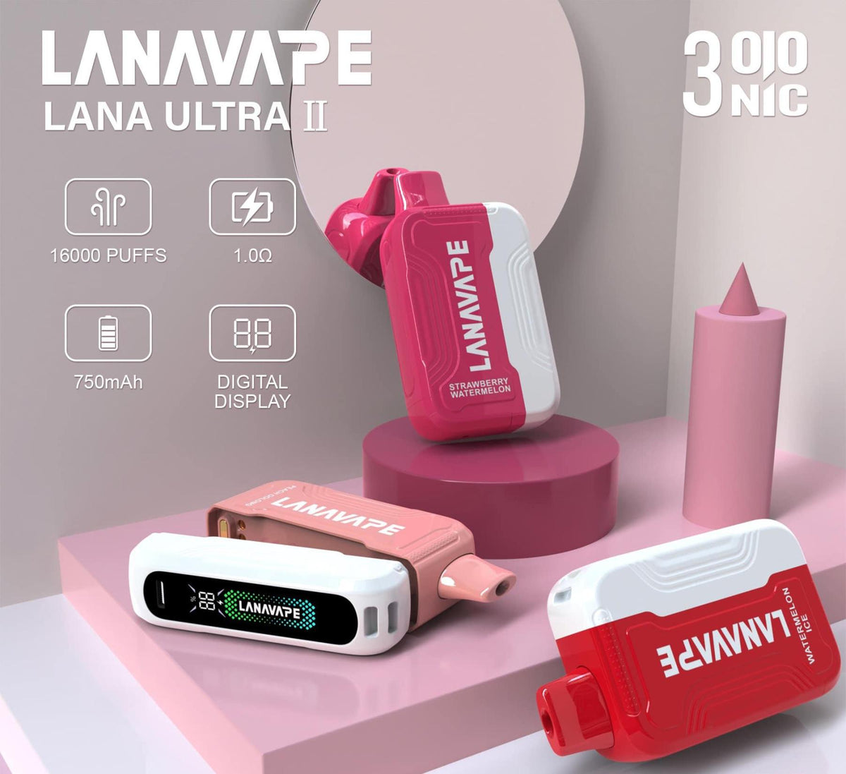 【買2送主機】LANA 組合拋棄式16000口 智慧顯示 磁吸換彈
